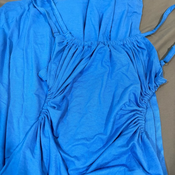 Anthropologie Blue Open Back Maxi Dress - Picture 2 of 5